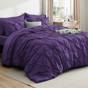 Bedsure Comforter Set – Solid Diamond Pintuck Design Bedding, Elegant and Soft Bed in a Bag for All Seasons - 1 of 4