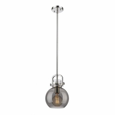 Newton Sphere - 1 Light Stem Hung Pendant In Industrial Style-11.25 Inches Tall and 8 Inches Wide