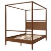 Merax Modern Rustic Solid Wood Canopy Bed Frame with Built-in Headboard - 3 of 4