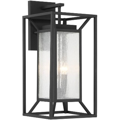 Minka Lavery Modern Outdoor Wall Light Fixture Sand Coal 25 1/2" Clear Seeded Glass for Post Exterior Barn Deck House Porch Patio
