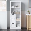 Karl Home58in.H Bathroom Cabinet 3 Doors 3 Drawers 4 Tiers With Verticals Modern Style - 2 of 4