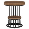 Resenkos Sofa Side End Table, End Table, Couch Table,Round End Table, 2 Tiers Faux Marble Side Table with Storage Shelf,White & Gold - 3 of 4