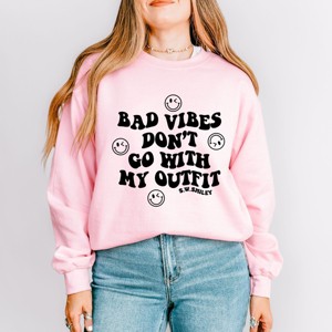 Simply Sage Market S.W.Smiley Don't Go With My Outfit Smiley Faces Sweatshirt - 1 of 4