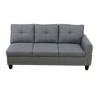 DOMETOUR 3-Piece Linen Sofa Set for Living Room (Sofa+Chaise+Ottoman) Gray - 2 of 4
