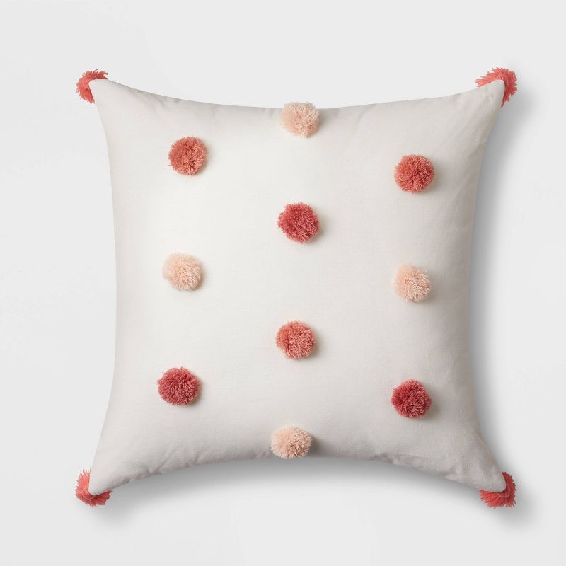Square Tassel Kids&#39; Throw Pillow Pink - Pillowfort&#8482;, 1 of 14
