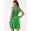 INSPIRE CHIC Women's Mesh See-Through Heart Sheer Sleeve Skater Party Dress - 3 of 4