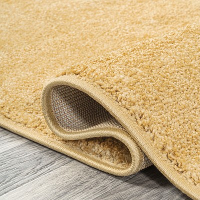 Mustard Synthetic Low-Pile Reversible Indoor Area Rug