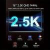 UPERFECT 16" 2.5K Portable Monitor 144Hz USB-C Gaming Display, IPS HDR, FreeSync, Smart Cover, HDMI, w/VESA & Speakers, For Laptop/PC/Console/Phone - 3 of 4
