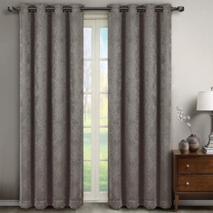 Egyptian Linens Bella Blackout Weave Paisley Grommet Curtain Panels (Set of 2) - 1 of 4