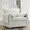 Comfortable Swivel Accent Armchair Oversized Upholstered Single Sofa With Side Pockets Teddy Swivel Arm Chair For Living Room,Bedroom-Cuddlewood - 3 of 4