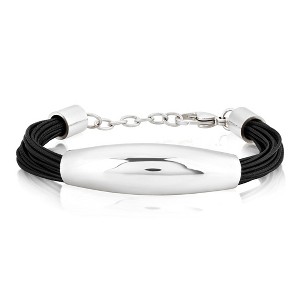 ELYA Women's Polished Elongated Tube Multi-Strand Leatherette Bracelet - 1 of 4