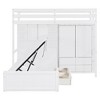 Whisen Twin Bunk Bed with Drawers, Wardrobe, Storage Shelves and Hydraulic Bed - 3 of 4