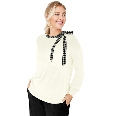 Jessica London Women's Plus Size Tie-Neck Sweater