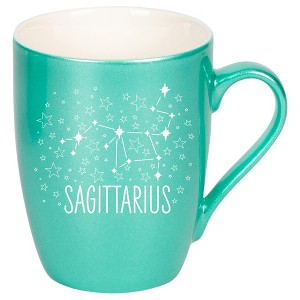 100 North Zodiac 10 Ounce Seafoam Metallic Finish, Comfortably Fits Your Hands, New Bone China Coffee Tea Cup Mug, Sagittarius - 1 of 1