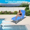 LOVSON 3-in-1 Heavy Duty Sun Lounger with Face Hole, Adjustable 5-Position Folding Lounger, Portable Lay Flat Beach Lounge Chair for Patio,Pool,Blue - 2 of 4
