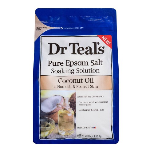 Dr Teal S Pure Epsom Salt Nourish Protect Coconut Oil Soaking Solution 3lbs Target