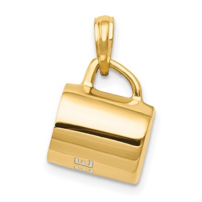 Black Bow Jewelry 14k Yellow Gold and Enamel 3D Coffee Mug Pendant