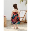 PATPAT Family Matching Mommy and Me Floral  Strap Midi Dresses and Splicing Short-sleeve T-shirts Sets - 4 of 4