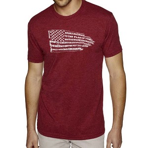 LA Pop Art Men's Premium Blend Word Art T-shirt - Pledge of Allegiance Flag - 1 of 4