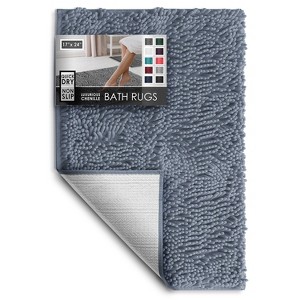 Hearth & Harbor Bathroom Rugs, Machine Washable Chenille Bath Mat for Bathroom - 1 of 4