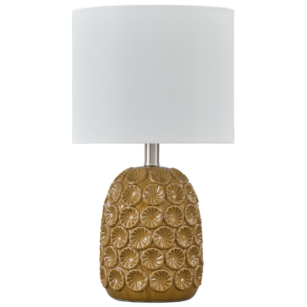 Photos - Floodlight / Street Light Moorbank Amber Ceramic Table Lamp - Signature Design by Ashley