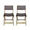 MOEPISY Set of 2 Wood Outdoor Dining Side Chair Teak - 4 of 4