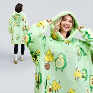 Joyfy Wearable Blanket Hoodie for Kids Adults, Christmas Oversized Flannel Fleece Sweatshirt Blanket, Cozy Blanket Birthday Gift for Family Girls Boys - 1 of 4