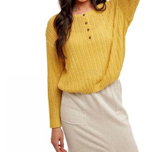 Women's Front Button Pullover - Hem & Thread - 1 of 3