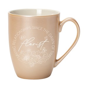 Elanze Designs Florists Saving Relationships Since The Dawn Of Time Pearlescent Sand 10 ounce New Bone China Coffee Cup Mug - 1 of 4