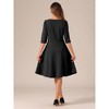 INSPIRE CHIC Women's Boat Neck Half Sleeves Midi Flared Office Dresses - image 3 of 4