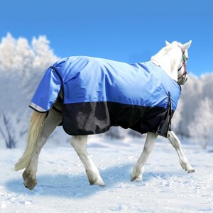 Docred Winter Horse Blanket,1200D Waterproof Poly Breathable Warmth,Durable Tear-Resistant Thick with Snuggit 220G Filling Horse Turnout Blanket - 1 of 4