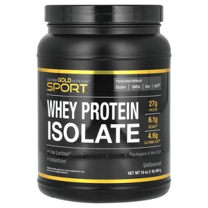 California Gold Nutrition Sport, Whey Protein Isolate, Unflavored, 1 lb (454 g) - 1 of 3