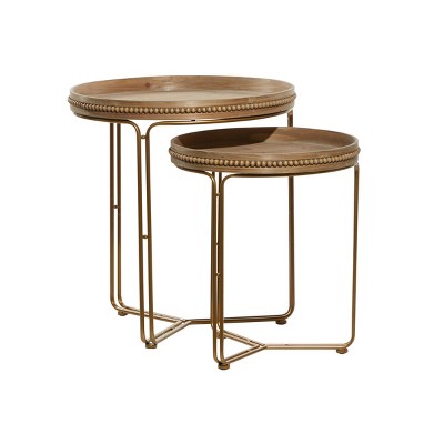 Contemporary Wood Accent Table Brown - Olivia & May