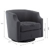 NicBex Linen Swivel Barrel Accent Chair,Upholstered Swivel Living Room Chair with Curved Backrest,Cozy Armchair,Accent Chairs for Living Room - 3 of 4
