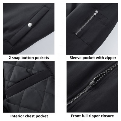 Alpine Swiss Damon Mens Bomber Jacket | Warm Quilted Flight Jacket with Pockets – Stylish Windbreaker for Casual & Layering | Versatile Outerwear — фото 3