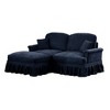 Elegant Mid-Century 2-Seater Modular L-Shaped Sectional Sofas, Removable Skirt, Spindle Legs & Movable Ottoman ¨C Comfy Chenille Loveseat Couch - 2 of 4