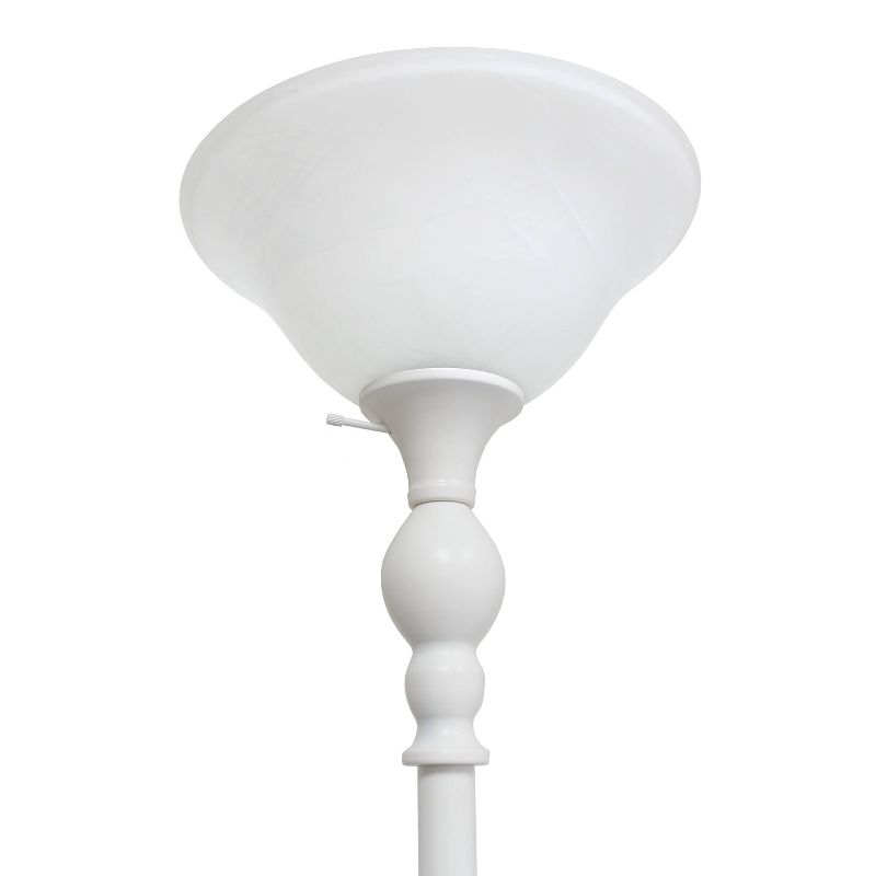 1-Light Torchiere Floor Lamp with Marbleized Glass Shade - Elegant Designs, 5 of 12