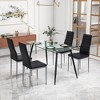 Tangkula 5 PCS 51" Rectangle Dining Set 0.3" Thick Glass Table w/ 4 Padded Dining Chairs - image 3 of 4