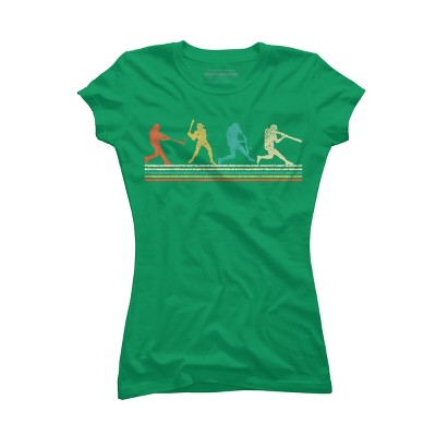 Junior's Design By Humans Vintage Distressed Baseball Swing By LuckyCharm99 T-Shirt