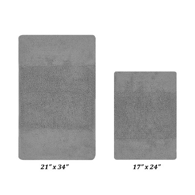 Granada 2 Piece Bath Rug Set 100% Premium Cotton Tufted Non-Slip Backing Bathmats for Bathroom, Super Soft Absorbent, Machine Washable