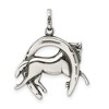 Black Bow Jewelry Sterling Silver Antiqued 3D Horse and Horseshoe Pendant - 3 of 4