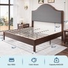 AMERLIFE Wood Bed Frame with Tall Upholstered Curved Headboard, Solid Wood Platform, No Box Spring Needed, Wood Slat Support - 2 of 4
