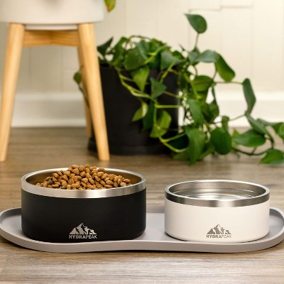 Navy Stainless Steel Non-Slip 4 Cup Dog Bowl