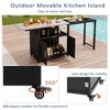 Outdoor Kitchen Island with Stainless Steel Top, 52.25" W Patio Grill Cart, Rolling Bar Cart with Spice & Towel Rack for Backyard Garden Pool - 4 of 4