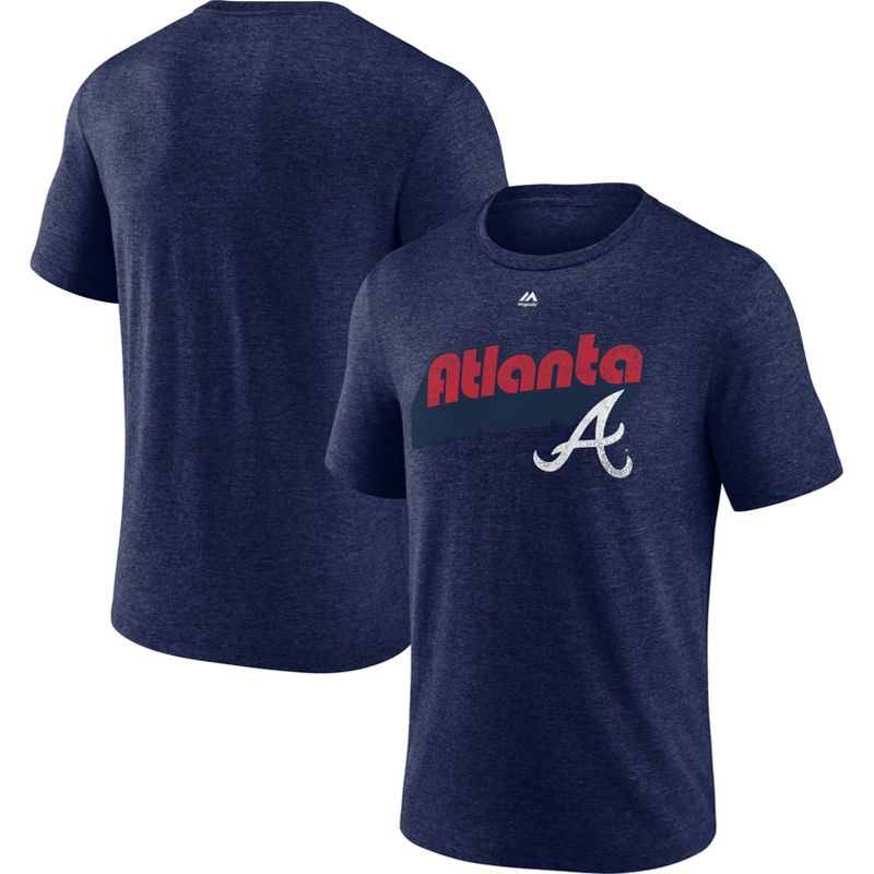 MLB Atlanta Braves Men&#39;s Tri-Blend Short Sleeve T-Shirt, 3 of 4
