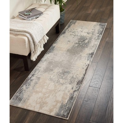 Gray Synthetic Easy Care Power Loomed Area Rug