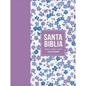 Biblia Rvr 1960 Compacta Símil Piel Flores Lila Claro (Bible Rvr 1960 Compact Size Leatherlike Light Lilac Flowers(spanish Edition) - (Leather Bound) - 1 of 1