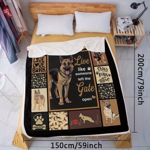 Luxurious German Shepherd Flannel Throw Blanket Cozy Digital Print Christmas Gift. - 1 of 4