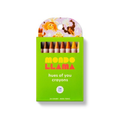 24ct Hues of You Crayons - Mondo Llama™: Multicultural Crayons, School Supplies for Kids, 24 Pack