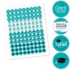 Big Dot of Happiness 2026 Teal Graduation Party Round Candy Sticker Favors - Labels Fits Chocolate Candy (1 Sheet of 108) - 2 of 4